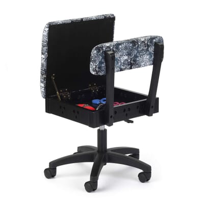 Wicked Cosplay Sewing Chair (H4205) from Arrow Sewing Furniture with seat open