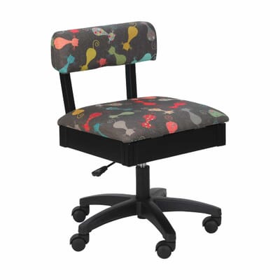 Cat's Meow Sewing Chair (H6103) from Arrow Sewing Furniture with adjustable height and swivel base